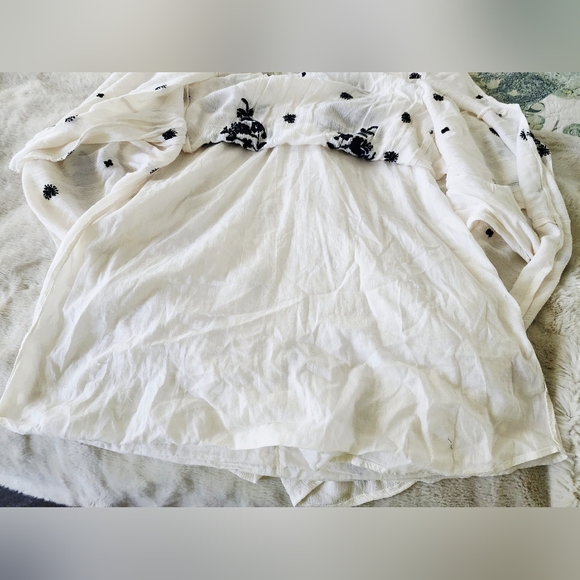 FREE PEOPLE | Sweet Tennessee Printed Mini Shift Dress | Ivory & Black | Small - Picture 8 of 13